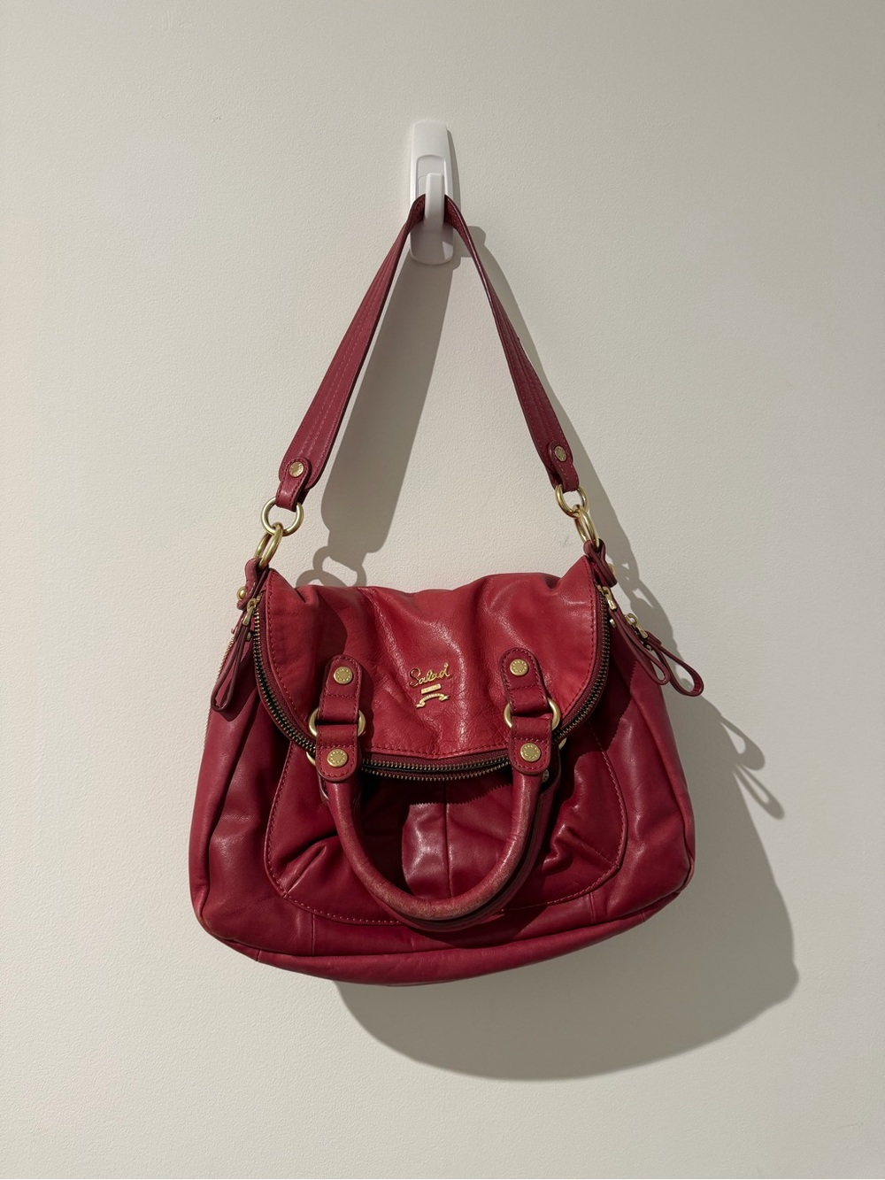 Red Leather Satchel for Women #y2k - Picture 2 of 7